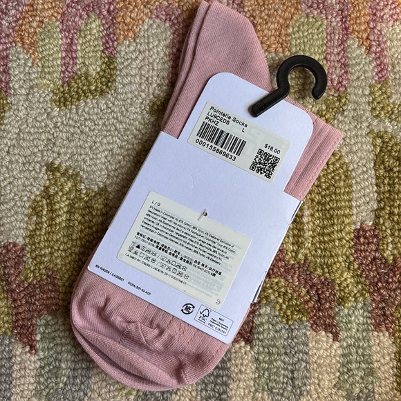 Lululemon NWT Pointelle Socks Size L Pink Haze - Picture 5 of 10
